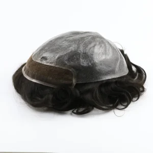 EMEDA BIO Man Hair Piece Knotted PU with Swiss Lace in front for Salon