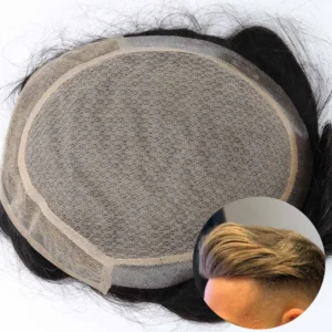 EMEDA Silk Top Hidden Knots Realistic Scalp Human Hairpiece Toupee Hair Replacement System For Men Wholesale