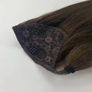 EMEDA Natural Human Hair Straight Ponytail Wrap Around for Hairstyler