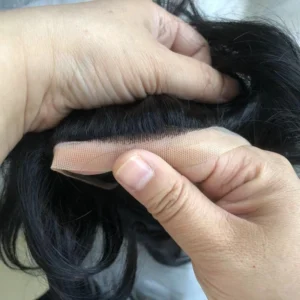 Q6 Lace Front with PU Human Hair Replacement System Wholesale