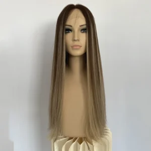 Emeda European hair #6.500C.60 Bleached Knots Lace Top Wig With Silk Lining Women Sheitel