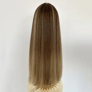 Emeda #4.B10.24 color Bleached knot Lace top wig Brazilian virgin human hair