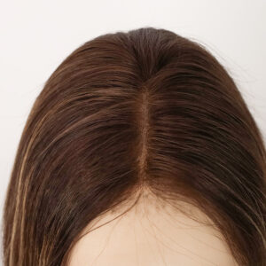 Emeda Brown Highlight #6.14 Susan Lace Top Wig Small Knots European Human Hair