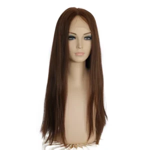 Dark Brown Color Human Hair Lace Top Wig Wholesale