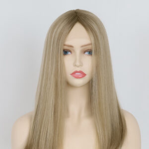 Lace Top Wig Angie Blonde Color With Dark Root Virgin European Hair Wholesale